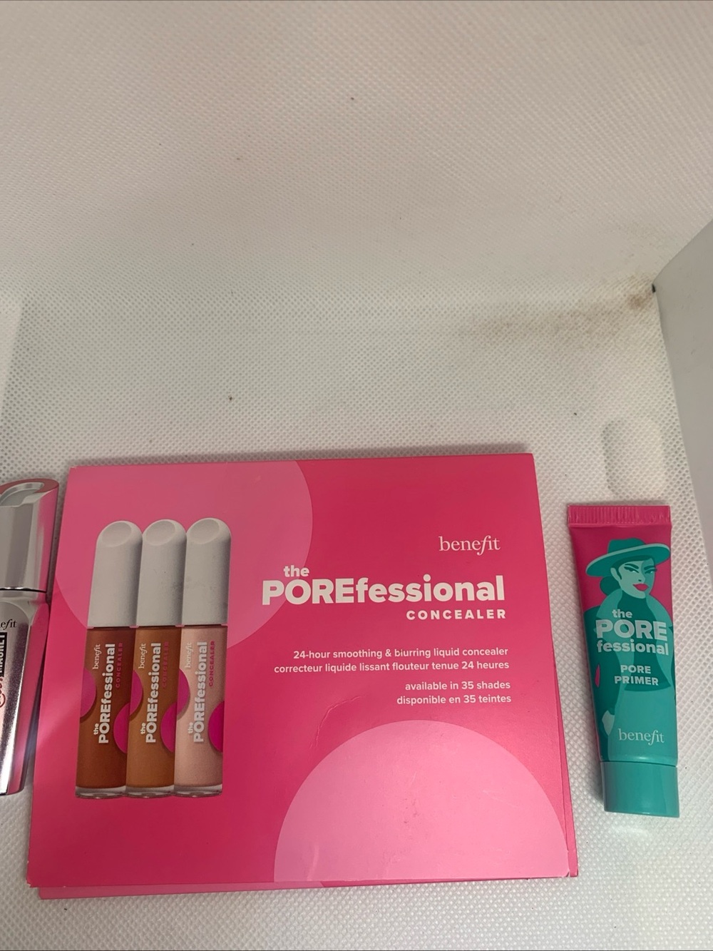 Benefit POREfessional Concealer Sample Pack Mascara & Primer Travel Set New